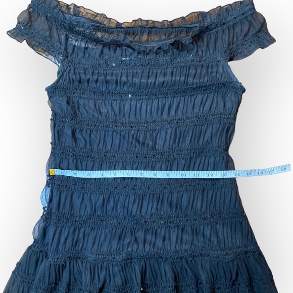 Nine West Sparkle Sequin Stretchy Black Party Dress Size 10 - Picture 7 of 10